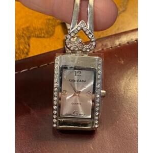 Women's 20mm Silver Tone Cote d'Azur Watch, Crystal Accented Bracelet Band